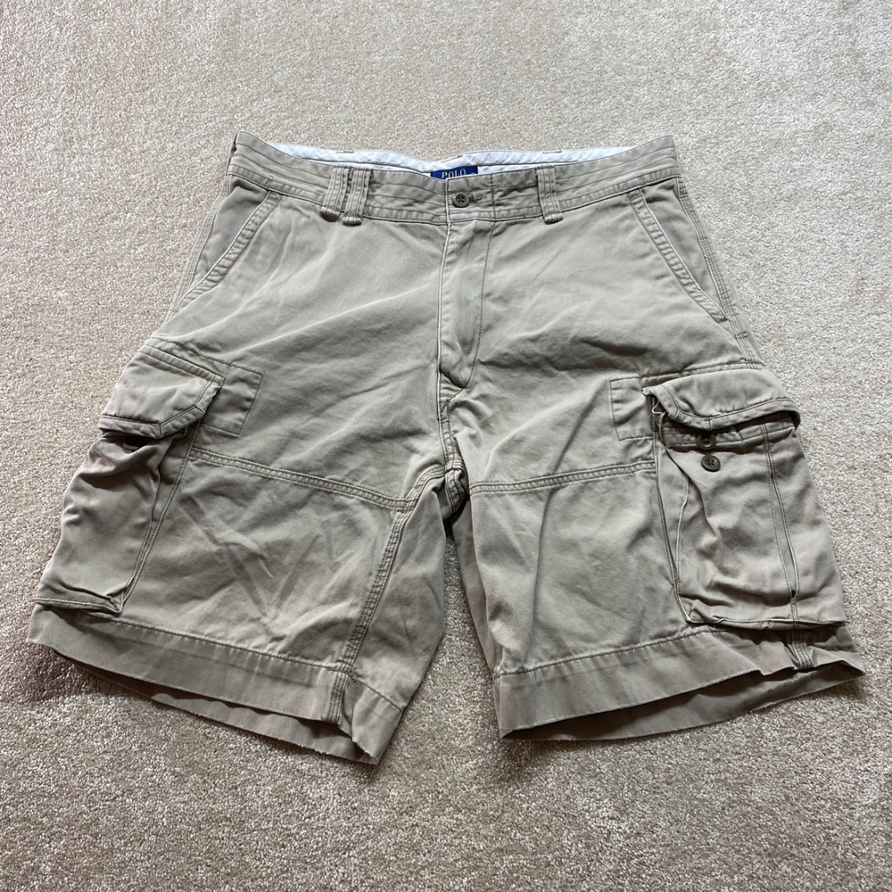 Polo Ralph Lauren‎ Shorts Mens 36 Beige Cargo Relaxed Fit Khaki